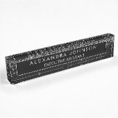 Black Silver Glitzer Sparkle Beruflich Namensplakette