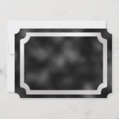 Black & Silver Glitzer und Diamonds Ticket Einladung (Rückseite)
