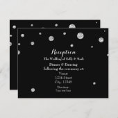 Black & Silver Glitzer Wedding Card Einladung (Vorne/Hinten)
