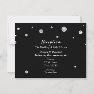 Black & Silver Glitzer Wedding Card Einladung