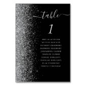 Black Silver Glitzer Wedding Tischnummer (Vorderseite)