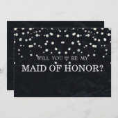 Black Silver Glitzer werden Sie meine TRAUZEUGIN s Einladung (Vorne/Hinten)