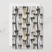 Black Silver Gold Glam Ribbons & Bows Birthday Einladung (Rückseite)