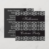 Black & Silver Gothic Halloween-Party Einladung (Vorne/Hinten)