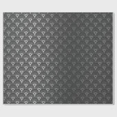 Black Silver Gray Metallic Seashells Art Deco Geschenkpapier (Flach)