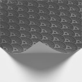 Black Silver Gray Metallic Seashells Art Deco Geschenkpapier (Ecke)