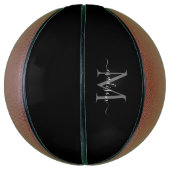 Black Silver Gray Monogram Feminine Girl Script Basketball (Vertikal)