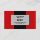Black Silver Gray Red Strip Muster Visitenkarte (Rückseite)