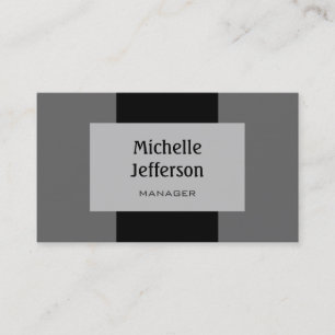 Black Silver Gray Stripes Pattern Visitenkarte