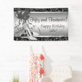 Black Silver High Heel Shoe Geburtstagsparty Banner (Insitu)