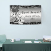 Black Silver High Heel Shoe Geburtstagsparty Banner (Messeveranstaltung)