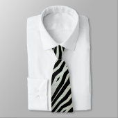 Black & silver Lava Zebra pattern Mens Tie Krawatte (Gebunden)