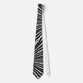 Black & silver Lava Zebra pattern Mens Tie Krawatte (Vorderseite)