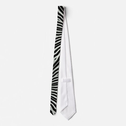 Black & silver Lava Zebra pattern Mens Tie Krawatte (Rückseite)