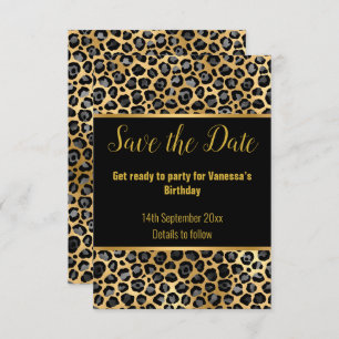 BLACK SILVER LEOPARD SAVE THE DATE 2 UAWG RSVP KARTE