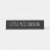 Black Silver 'Little Miss Sunshine' Funny Pub Schreibtischnamensplakette (Vorderseite )
