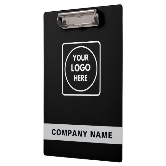 Black Silver Logo Template clipboard Klemmbrett (Links)