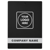 Black Silver Logo Template clipboard Klemmbrett (Rückseite)