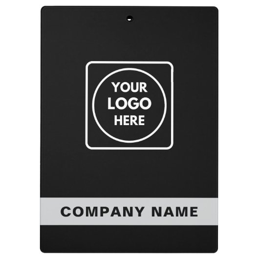 Black Silver Logo Template clipboard Klemmbrett (Rückseite)