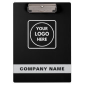 Black Silver Logo Template clipboard Klemmbrett (Vorderseite)