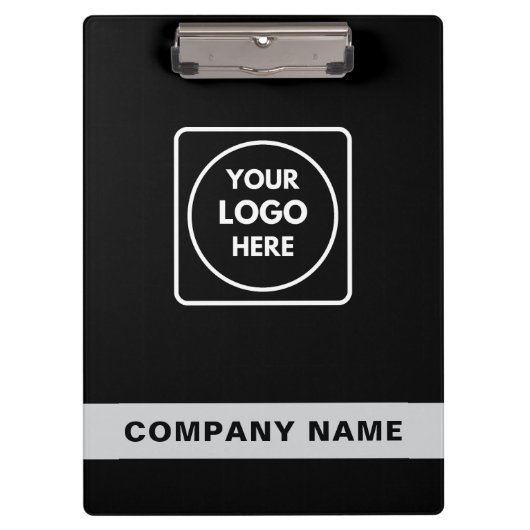 Black Silver Logo Template clipboard Klemmbrett (Vorderseite)
