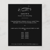 Black & Silver Luxury Auto Detailing Car Cleaning Flyer (Vorne)