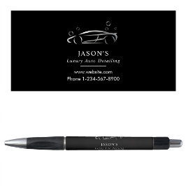 Black & Silver Luxury Auto Detailing Car Cleaning Kugelschreiber