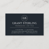 Black Silver Luxus Minimalistisch Beruflich Visitenkarte (Vorderseite)