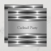 Black Silver Mans 30. Geburtstag Party Einladung (Vorne/Hinten)