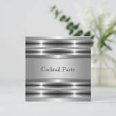 Black Silver Mans 30. Geburtstag Party Einladung (Stehend Vorderseite)