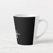 Black Silver Modern Script Girl Monogram Name Milchtasse (Rechts)
