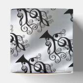 Black & Silver Music Treble Clef Tree Cube Box Geschenkschachtel (Oben)