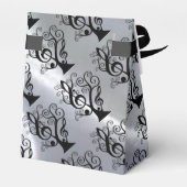 Black & Silver Music Treble Clef Tree Fevor Box Geschenkschachtel (Rückseite)