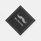 Black Silver Mustache Bester Vater je Serviette (Ecke)