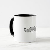 Black Silver Mustache Tasse (Vorderseite Links)