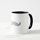 Black Silver Mustache Tasse (VorderseiteRechts)
