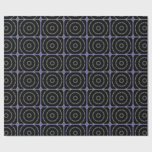 Black Silver n Blue Wrapping Paper Geschenkpapier (Flach)