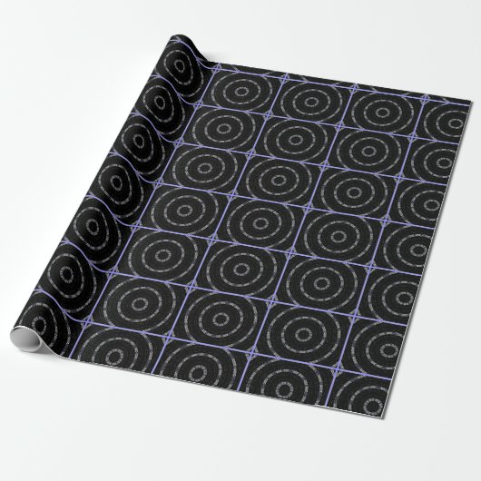 Black Silver n Blue Wrapping Paper Geschenkpapier (Ungerollt)