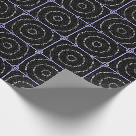 Black Silver n Blue Wrapping Paper Geschenkpapier (Ecke)