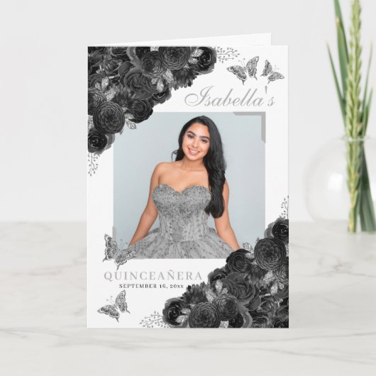 Black & Silver Quinceanera Butterfells Programm (Vorderseite)