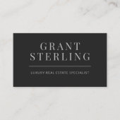 Black Silver Real Estate Agent QR Code Visitenkarte (Vorderseite)