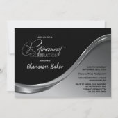 Black Silver Retirement Party Einladung (Vorderseite)