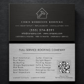 Black Silver Roofing Roofer Contractor QR Code Visitenkarte