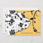 Black Silver Save the Date Einladung Blues Gold (Rückseite)