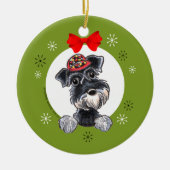 Black Silver Schnauzer Weihnachtsklassiker Keramik Ornament (Vorne)