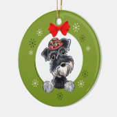 Black Silver Schnauzer Weihnachtsklassiker Keramik Ornament (Links)