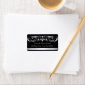 Black Silver Scroll Address Labels von Großherzogi Adressaufkleber (Insitu)