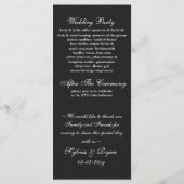 Black Silver Snowflakes Hochzeitsprogramme Länge Programm (Rückseite)