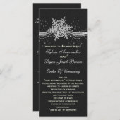 Black Silver Snowflakes Hochzeitsprogramme Länge Programm (Vorne/Hinten)