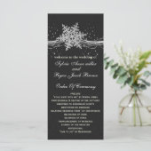 Black Silver Snowflakes Hochzeitsprogramme Länge Programm (Stehend Vorderseite)